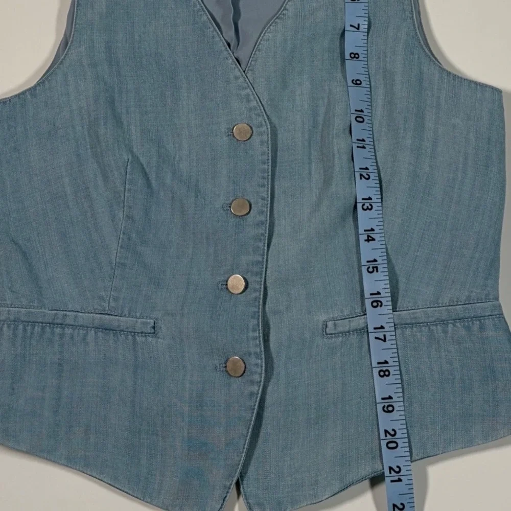 Sigrid Olsen Size Small Blue Lyocell Vest Maxi Skirt 2-Piece Matching Set